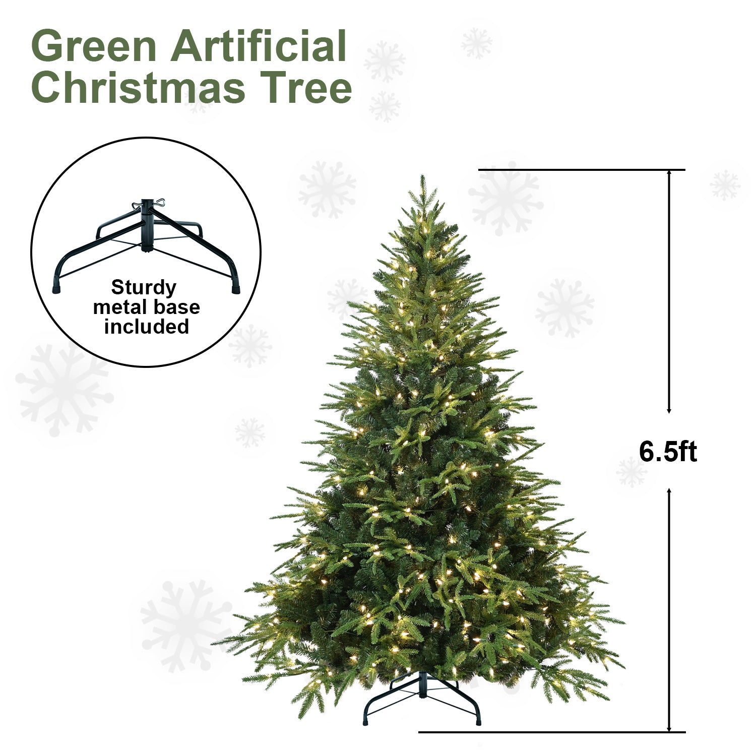 PVC Christmas Tree, Christmas Decorations, Green, With Lights