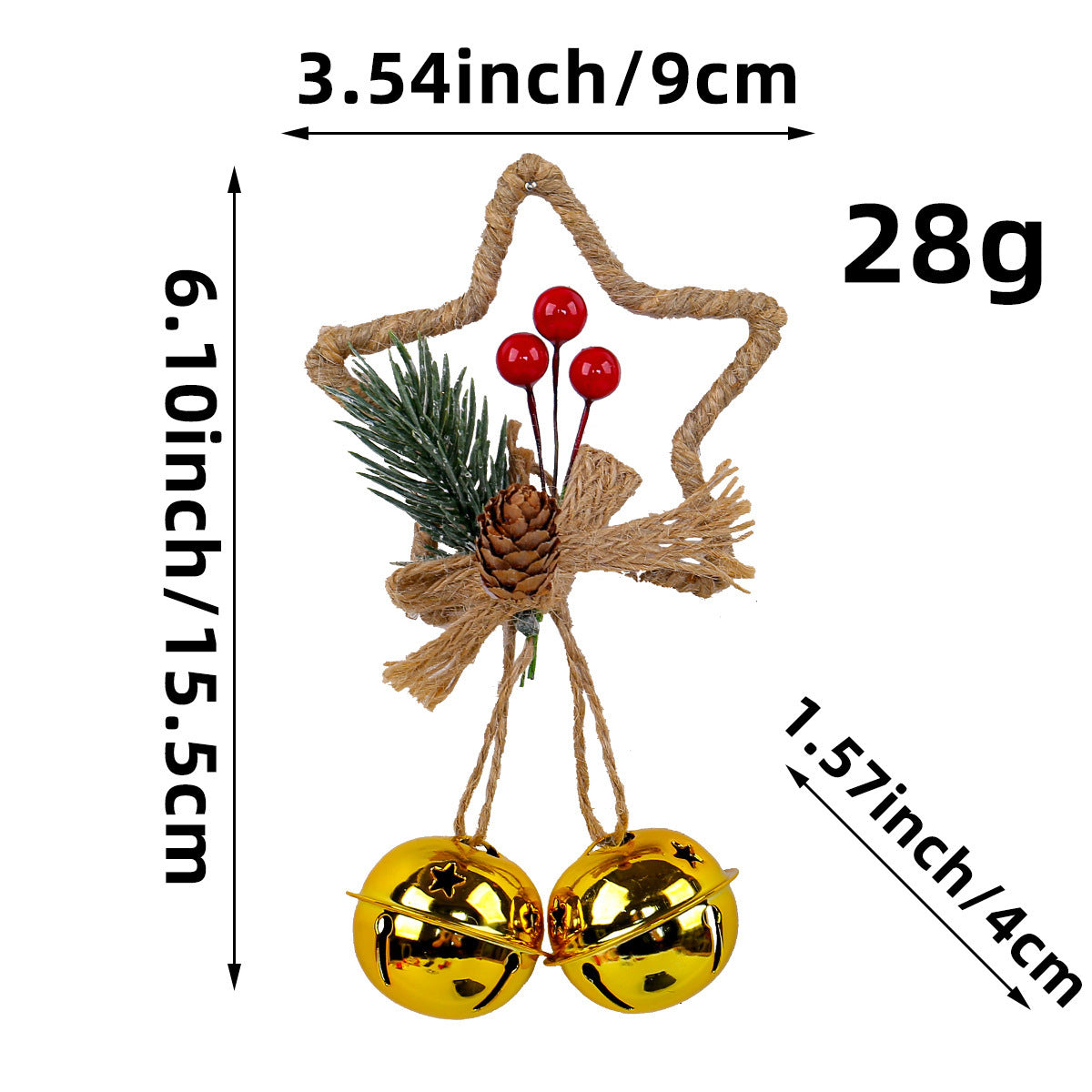 Christmas Five-pointed Star Bell Accessories Pendant