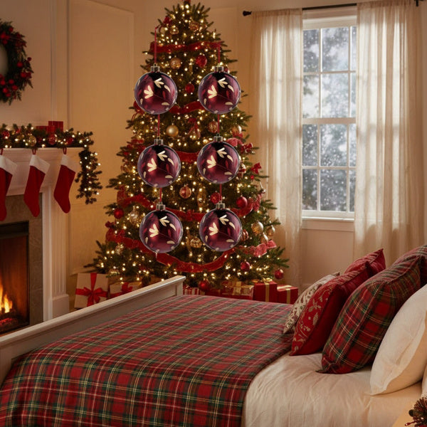 4PCS Set Christmas Glass Ball Ornaments Hanging Tree Decorations Shiny Holiday Party Decor Xmas Tree Decorations FBA Shipment