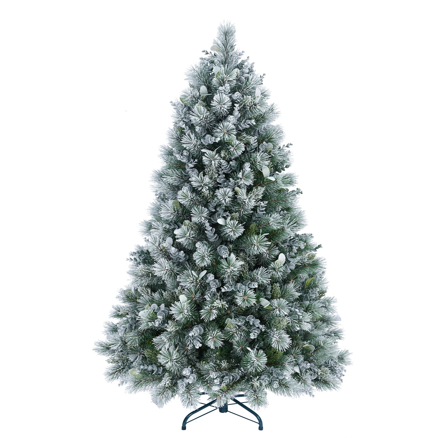 4FT Snow Flocked Christmas Tree Premium Artificial Christmas Tree With 404 Mixed PE Leaves & Tips, Small Realistic Full Pine Unlit Faux Xmas Tree With Snow For Home Office Holiday Decor